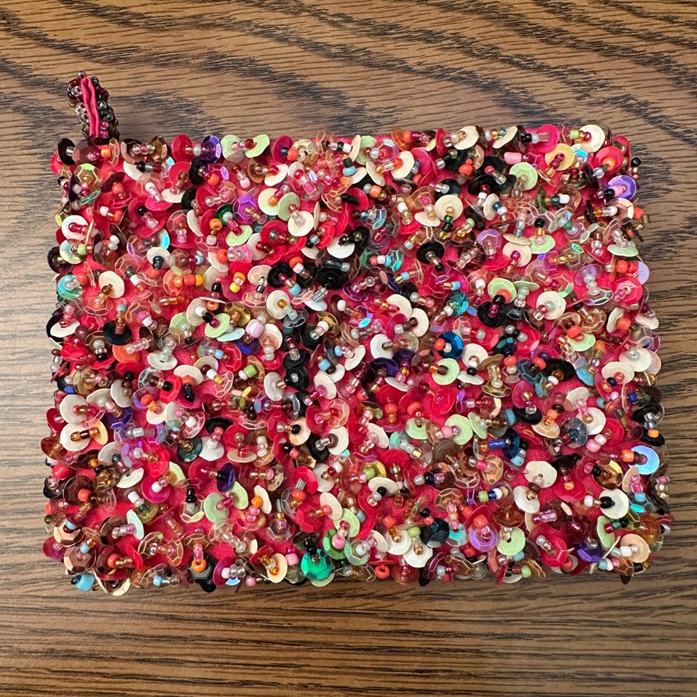 Pink Multi-Color Beaded Bag